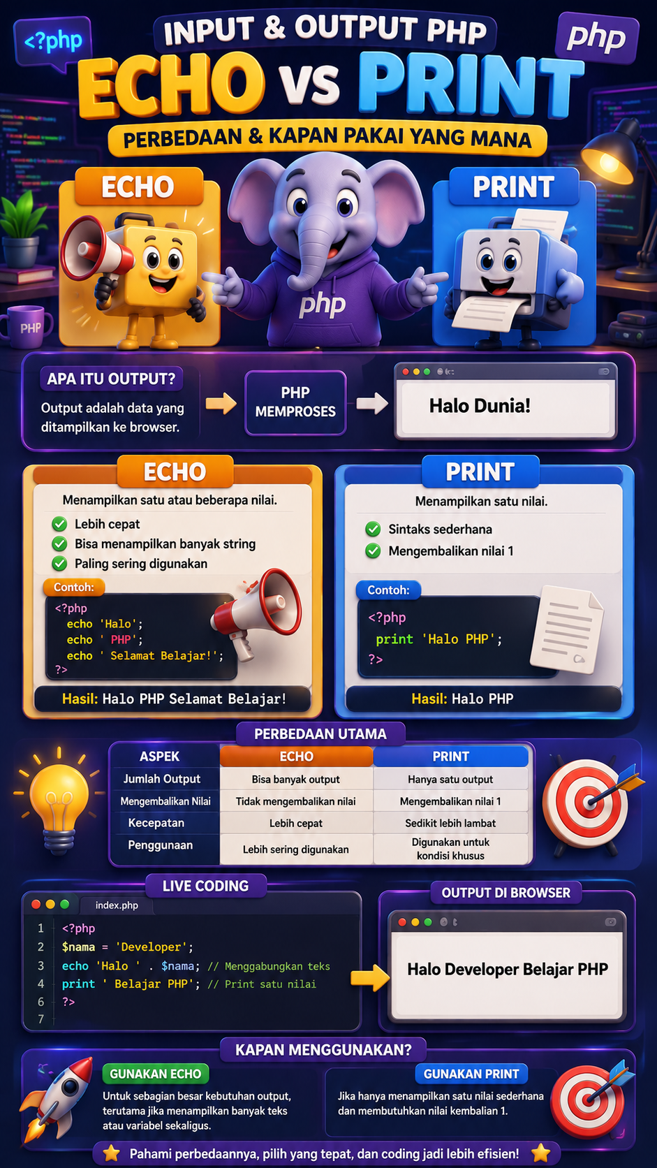 echo dan print