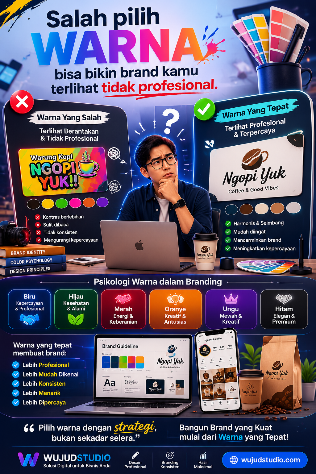 Salah pilih warna bisa bikin brand kamu terlihat tidak profesional