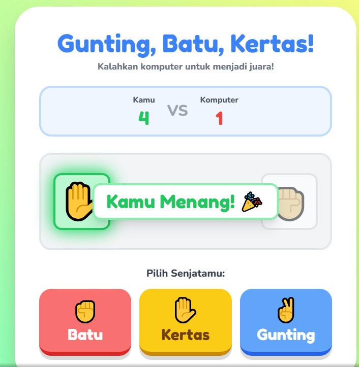 Game intetactive Gunting Batu kertas