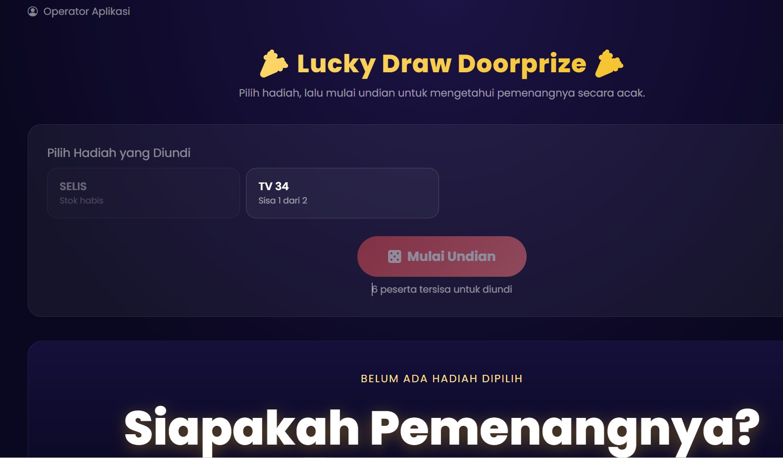 Aplikasi Lucky Draw - Undian